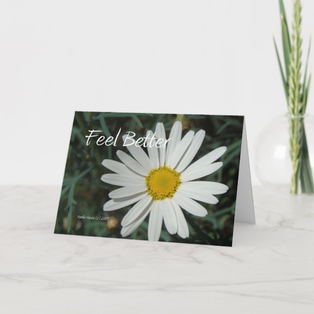 White Daisy - Feel Better - Customizable Card (Front)