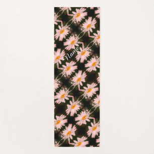 White Daisy Flower Abstract Pattern Personalized Yoga Mat