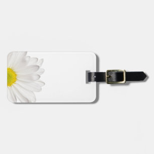 White Daisy Flower Background Customized Daisies Luggage Tag