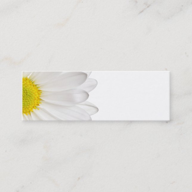 White Daisy Flower Background Customized Daisies Mini Business Card (Front)