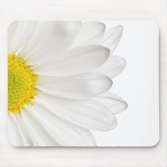 White Daisy Flower Background Customized Daisies Mouse Pad (Front)