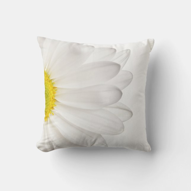 White Daisy Flower Background Customized Daisies Throw Pillow (Front)