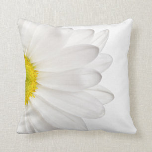 White Daisy Flower Background Customized Daisies Throw Pillow