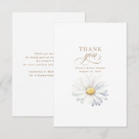 White Daisy Flower Bridal Shower Thank You