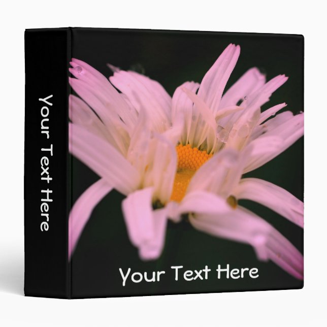 White Daisy Flower Petals Personalized Binder (Front/Spine)