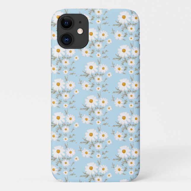 White daisy flower (sky blue background) Case-Mate iPhone case (Back)