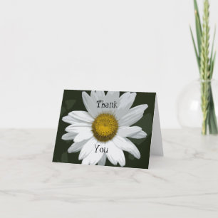 White Daisy Flower Thank You Card