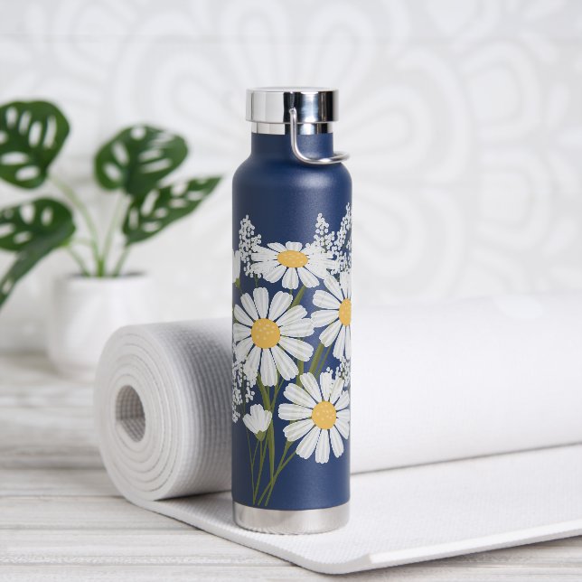 White Daisy Flowers Bouquet Water Bottle (Yoga)