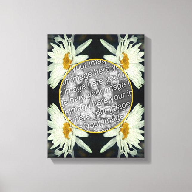 White Daisy Flowers Create Your Own Photo Canvas Print (Front)