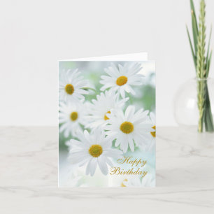 White daisy flowers happy Birthday Card