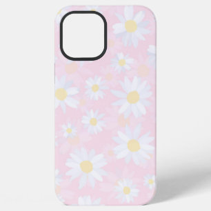 White Daisy Flowers Pink Floral iPhone 12 Pro Max Case