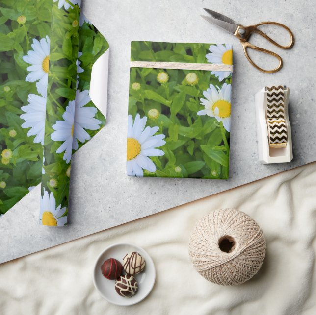 White Daisy Garden  Wrapping Paper (Crafts)