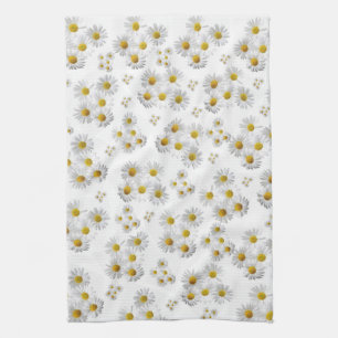 White Daisy Kitchen Hand Towel