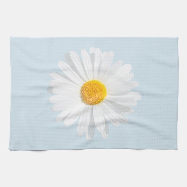 white daisy kitchen towel (Horizontal)