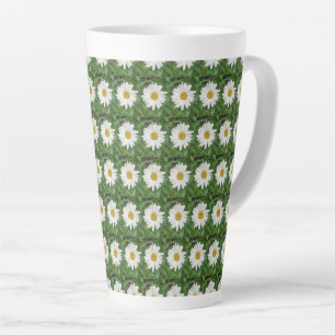 White Daisy  Latte Mug