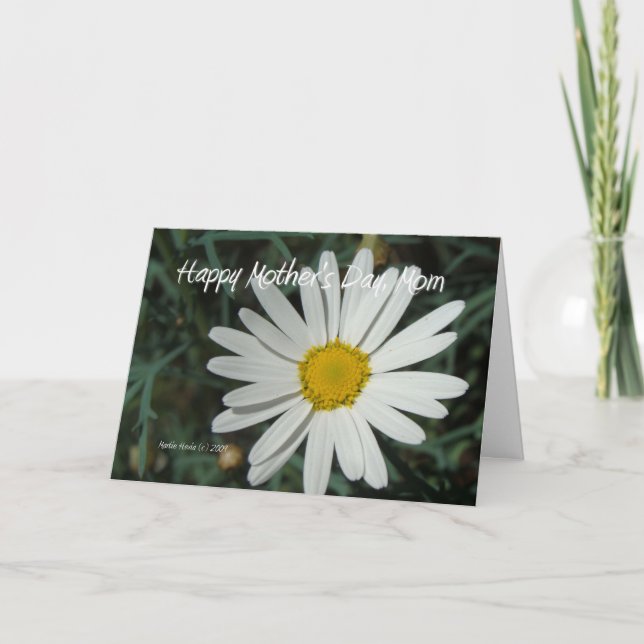 White Daisy - Mother's Day Customizable Card (Front)