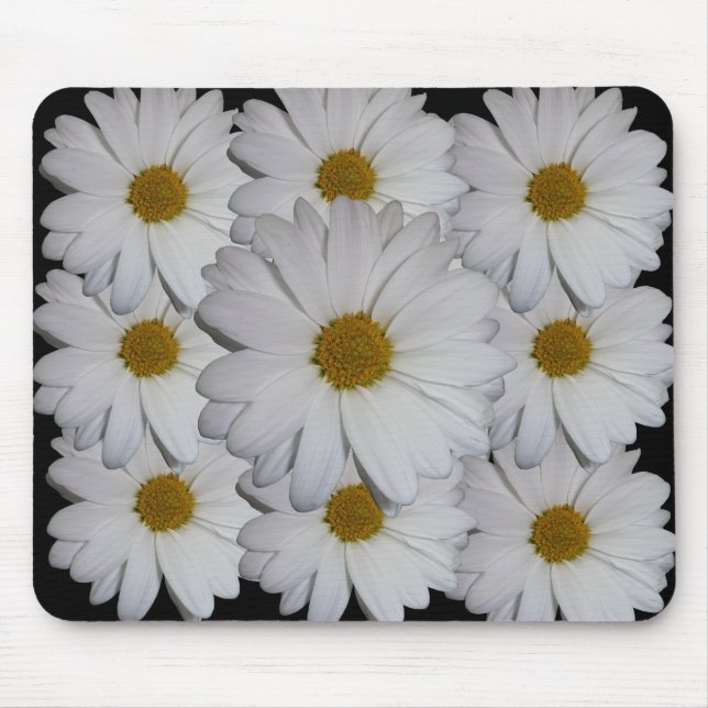 White Daisy Mouse Pad (Front)