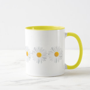 white daisy mug