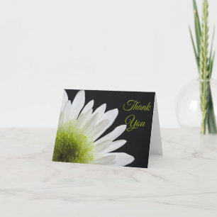 White Daisy on Black Thank You