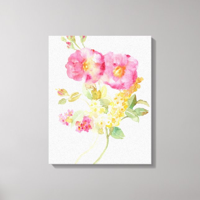 White Daisy on Blue Canvas Print (Front)