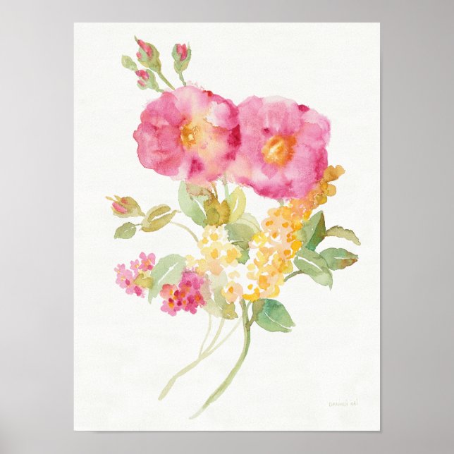 White Daisy on Blue Poster (Front)