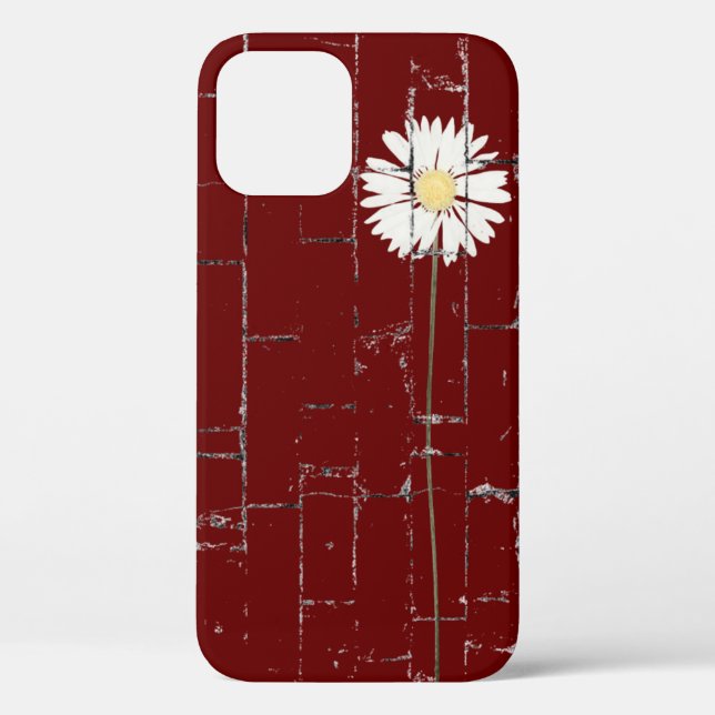 white daisy on red brick Case-Mate iPhone case (Back)