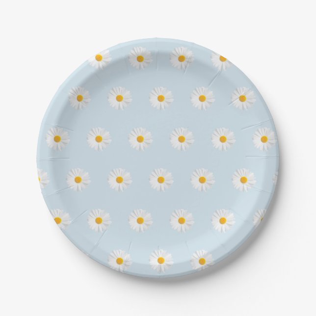 white daisy paper plate (Front)