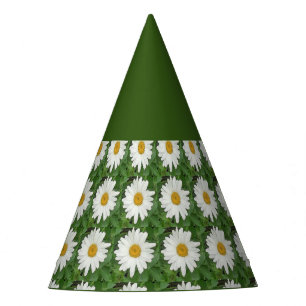 White Daisy  Party Hat