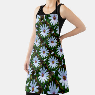 White Daisy Pattern Apron