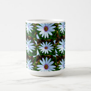 White Daisy Pattern Coffee Mug