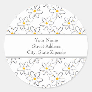 'White Daisy Pattern'  Labels