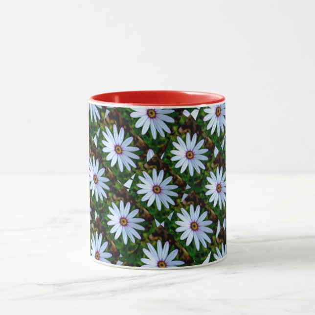 White Daisy Pattern Mug (Center)