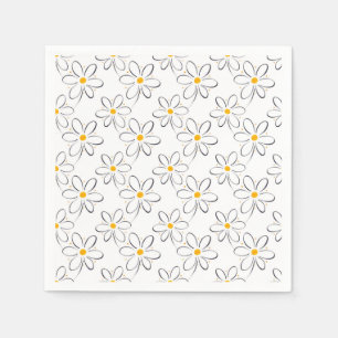 White Daisy Pattern Napkin