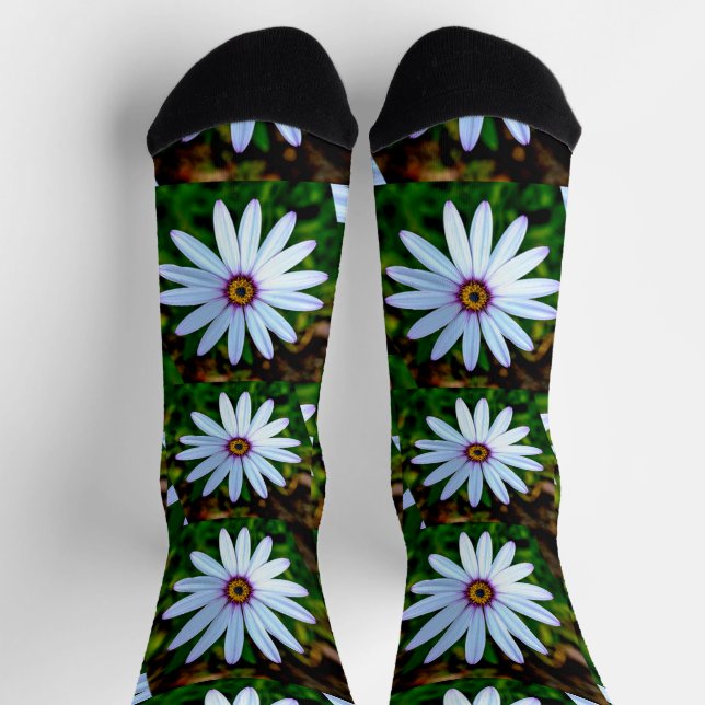 White Daisy Pattern Socks (Top)