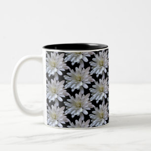 White daisy pattern white flowers Two-Tone coffee mug