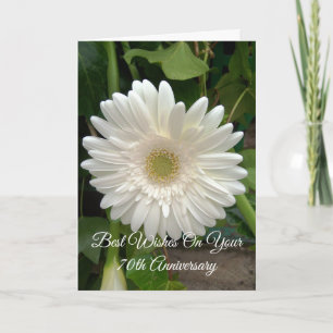 White Daisy Personalised 70th Wedding Anniversary Card
