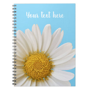 White Daisy Personalized Notebook