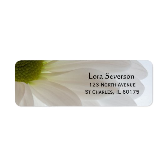 White Daisy Petals Return Address Label