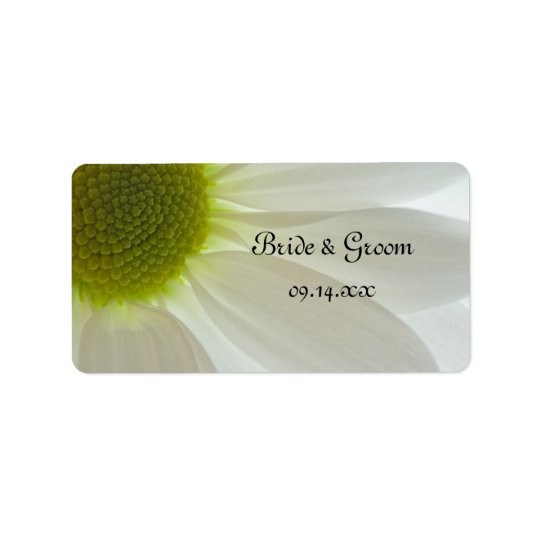 White Daisy Petals Wedding Favour Tag
