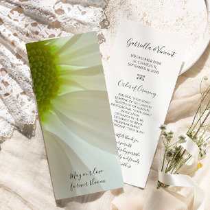 White Daisy Petals Wedding Program