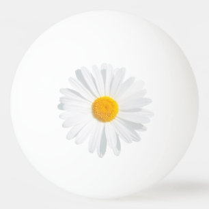 white daisy ping pong ball