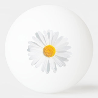 white daisy ping pong ball