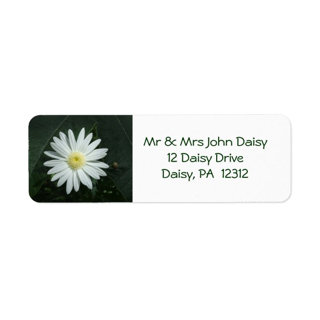 White Daisy Return Address Label (Front)
