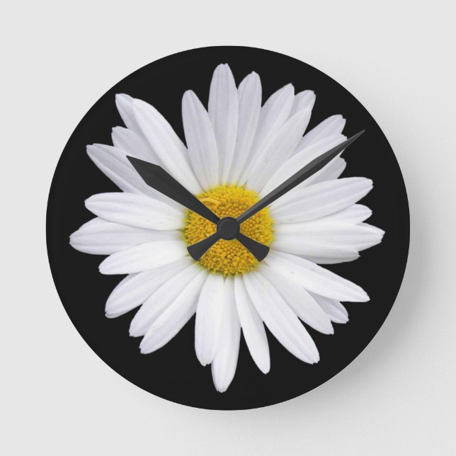 white daisy round clock (Front)