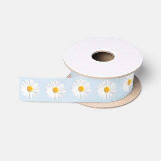 white daisy satin ribbon