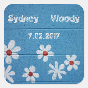 White Daisy Square Sticker