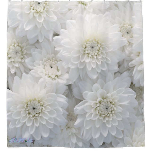 white daisy sunset Shower Curtain (Front)