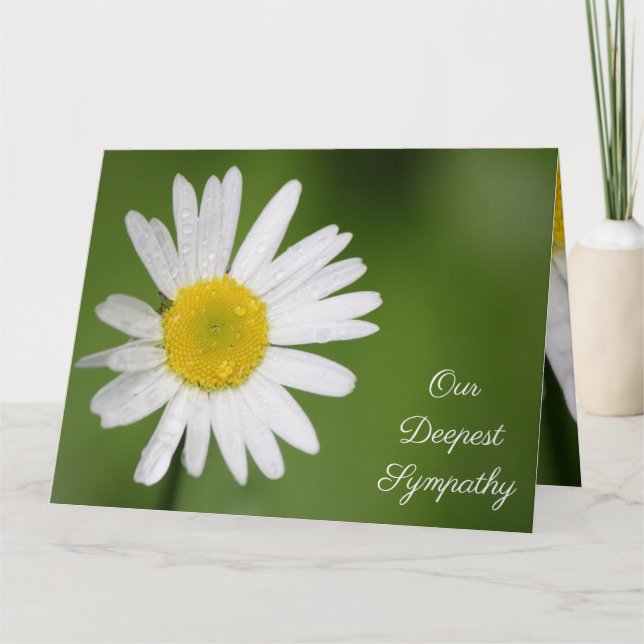 White Daisy Sympathy Card (Front)