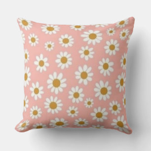 White Daisy Throw Pillow