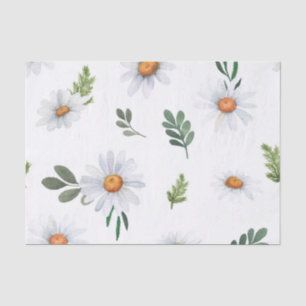White daisy tissue paper, White daisies Paper